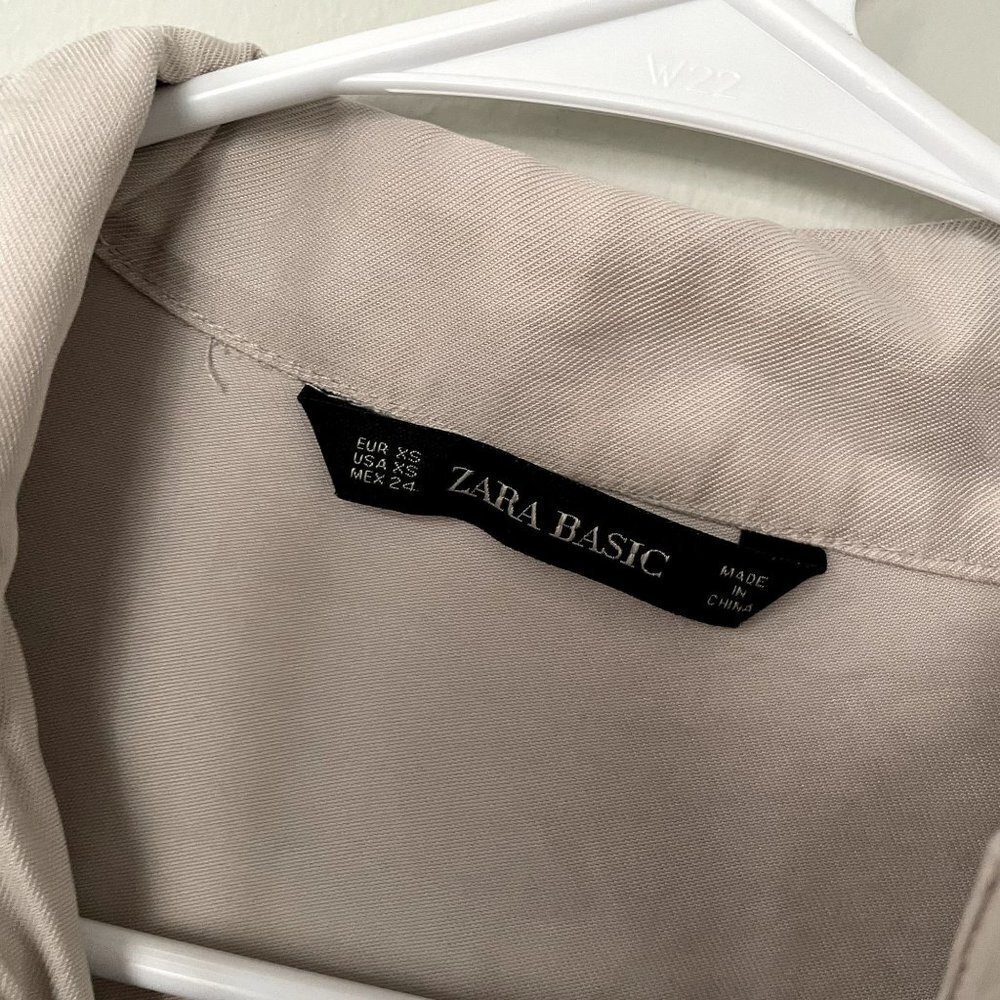 Zara Basic Tan Cream Jacket Button Down Pockets E… - image 5